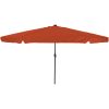 Trädgårdsparasol med LED-lampor ø395x245 cm Terrakotta vidaXL Large – miniatyr 1