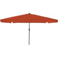 Trädgårdsparasol med LED-lampor ø395x245 cm Terrakotta vidaXL