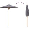 Trädgårdsparasol Mörkgrå 180x230 cm av bambu vidaXL 180 x 180 x 230 cm – miniatyr 6