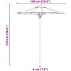 Trädgårdsparasol Mörkgrå 180x230 cm av bambu vidaXL 180 x 180 x 230 cm – miniatyr 7