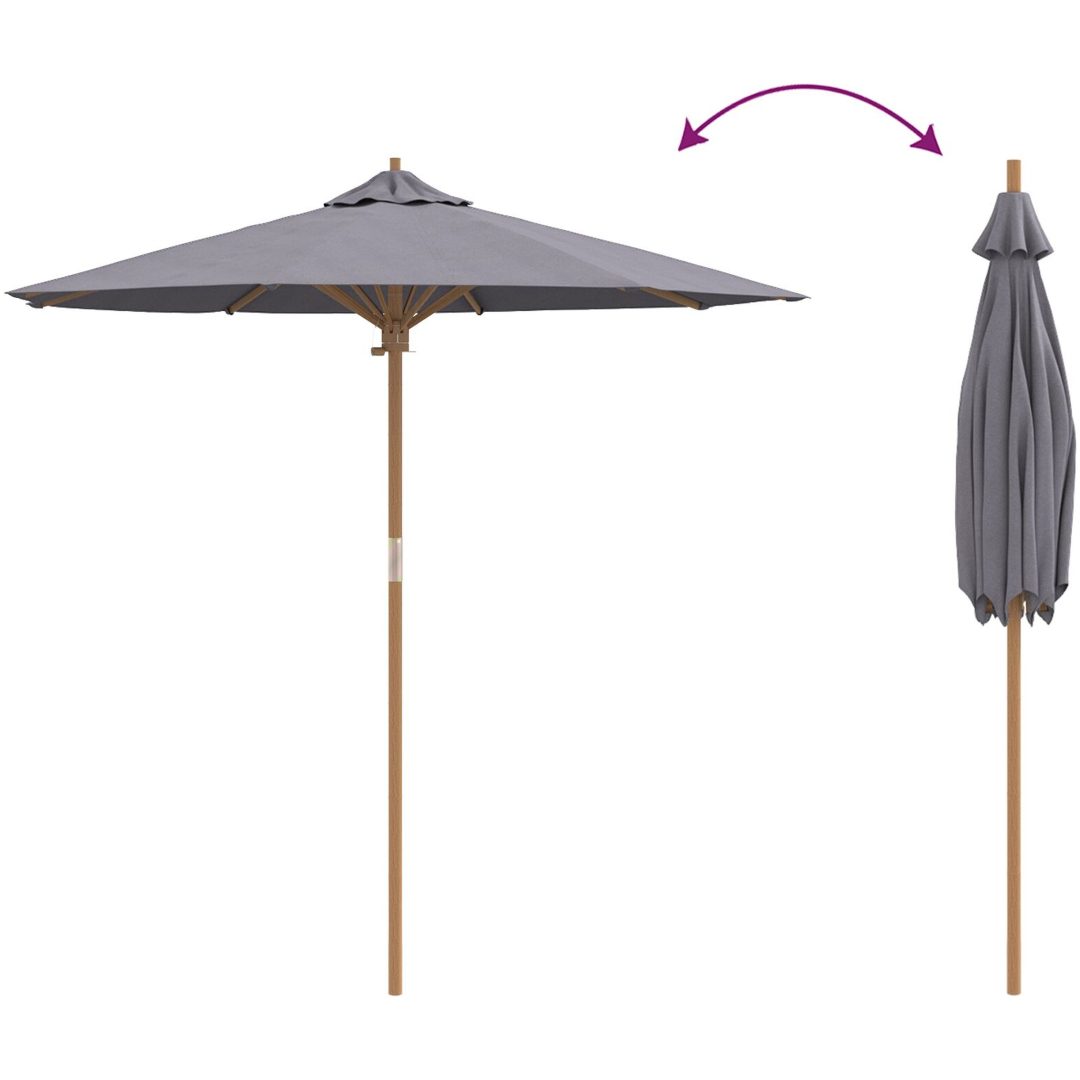 Trädgårdsparasol Mörkgrå 217x230 cm i Bambus vidaXL 217 x 217 x 230 cm – bild 6
