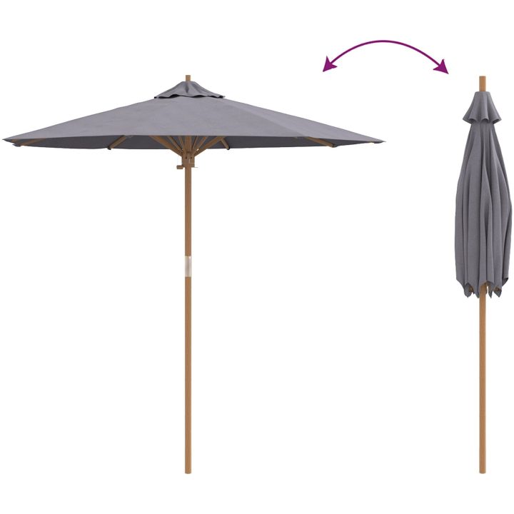 Trädgårdsparasol Mörkgrå 217x230 cm i Bambus vidaXL 217 x 217 x 230 cm – bild 6