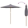 Trädgårdsparasol Mörkgrå 270x260 cm i bambu vidaXL 270 x 270 x 260 cm – miniatyr 6