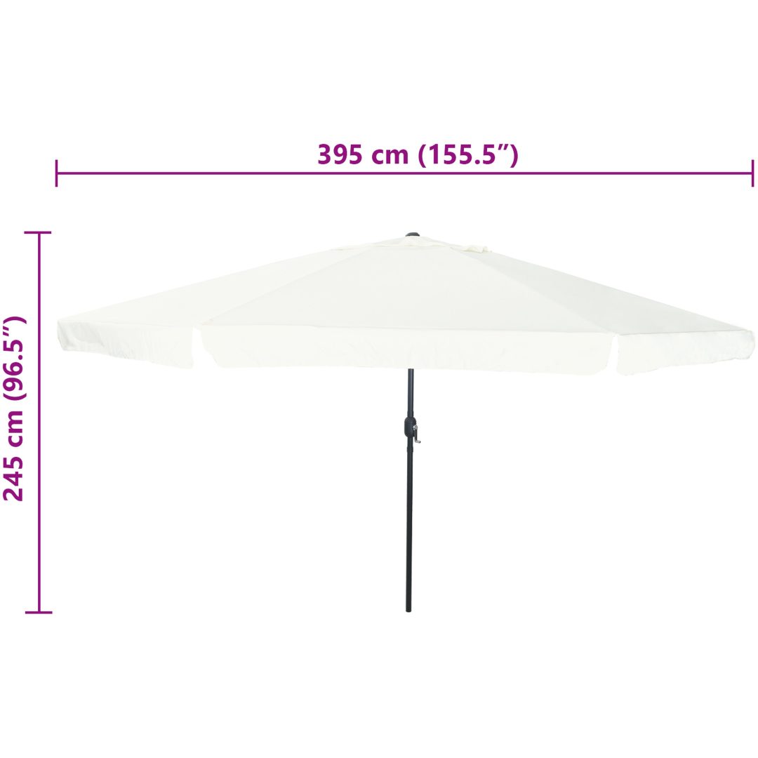 Trädgårdsparasol ø395x245 cm Sandvit vidaXL Large – bild 7