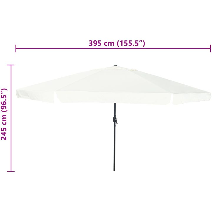 Trädgårdsparasol ø395x245 cm Sandvit vidaXL Large – bild 7
