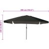 Trädgårdsparasol ø395x245 cm Svart vidaXL Large – miniatyr 7