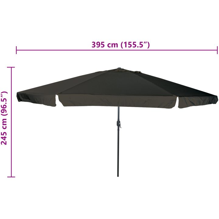 Trädgårdsparasol ø395x245 cm Svart vidaXL Large – bild 7