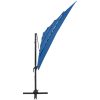 Trädgårdsparasoll 4-nivåer aluminiumstång azurblå 250x250 cm vidaXL – miniatyr 4