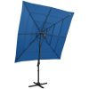 Trädgårdsparasoll 4-nivåer aluminiumstång azurblå 250x250 cm vidaXL – miniatyr 1