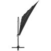 Trädgårdsparasoll 4-nivåer aluminiumstång svart 250x250 cm vidaXL – miniatyr 4