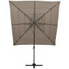 Trädgårdsparasoll 4-nivåer aluminiumstång taupe 250x250 cm vidaXL – miniatyr 2
