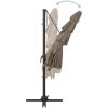 Trädgårdsparasoll 4-nivåer aluminiumstång taupe 250x250 cm vidaXL – miniatyr 5