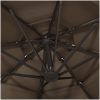 Trädgårdsparasoll 4-nivåer aluminiumstång taupe 3x3 m vidaXL – miniatyr 6