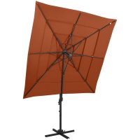 Trädgårdsparasoll 4-nivåer aluminiumstång terrakotta 250x250 cm vidaXL