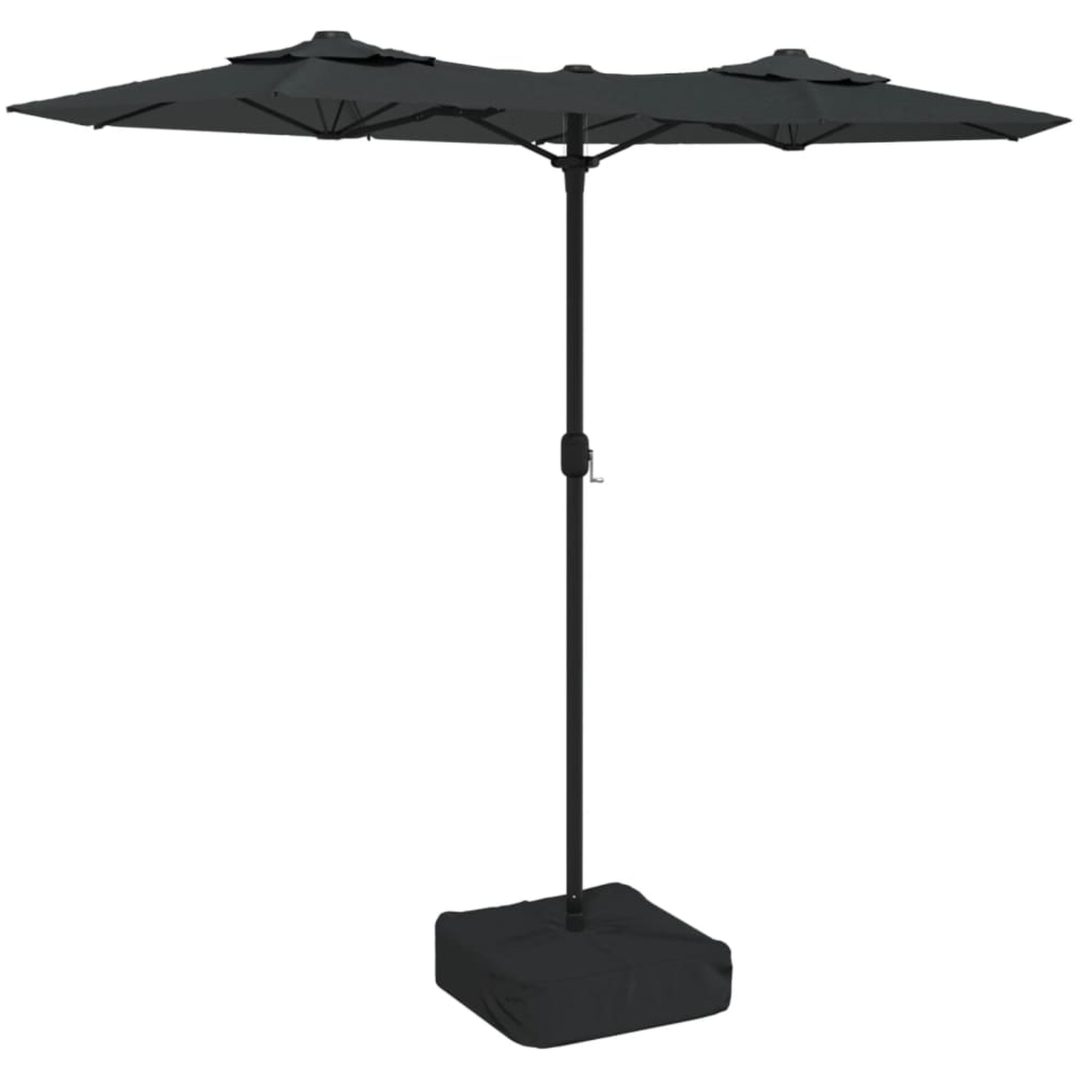Trädgårdsparasoll dubbelt antracit 316x240 cm vidaXL – bild 2