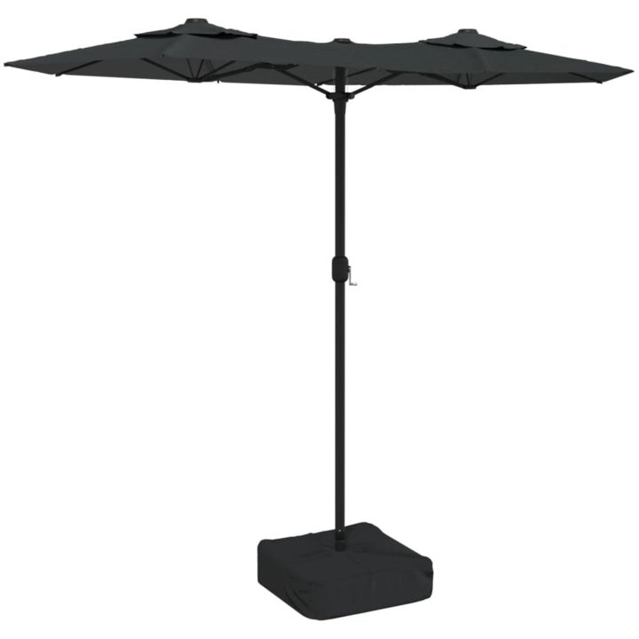 Trädgårdsparasoll dubbelt antracit 316x240 cm vidaXL – bild 2