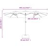Trädgårdsparasoll dubbelt azurblå 449x245 cm vidaXL – miniatyr 8