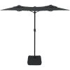 Trädgårdsparasoll dubbelt med LEDs antracit 316x240 cm vidaXL – miniatyr 5