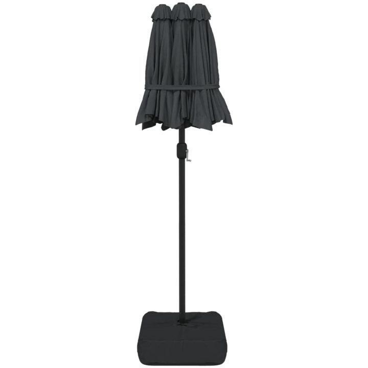 Trädgårdsparasoll dubbelt med LEDs antracit 316x240 cm vidaXL – bild 7