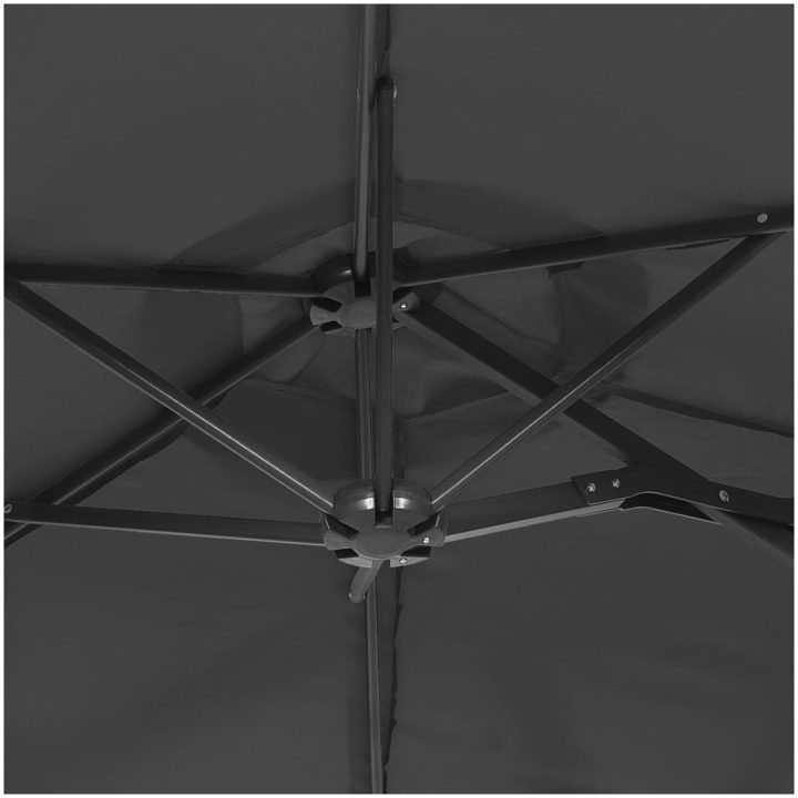 Trädgårdsparasoll dubbelt med LEDs antracit 316x240 cm vidaXL – bild 8