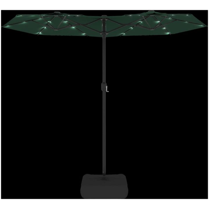 Trädgårdsparasoll dubbelt med LEDs grön 316x240 cm vidaXL – bild 6