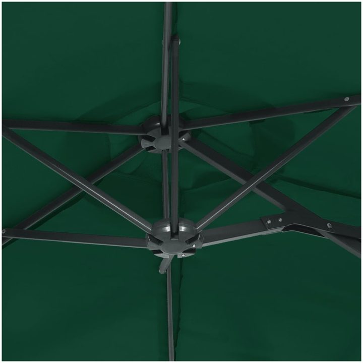 Trädgårdsparasoll dubbelt med LEDs grön 316x240 cm vidaXL – bild 8