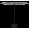 Trädgårdsparasoll dubbelt med LEDs sandvit 316x240 cm vidaXL – miniatyr 6