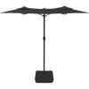 Trädgårdsparasoll dubbelt med LEDs svart 316x240 cm vidaXL – miniatyr 5
