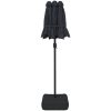 Trädgårdsparasoll dubbelt med LEDs svart 316x240 cm vidaXL – miniatyr 7