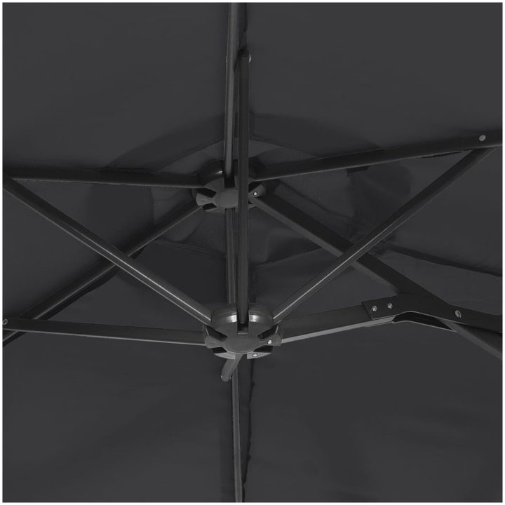 Trädgårdsparasoll dubbelt med LEDs svart 316x240 cm vidaXL – bild 8