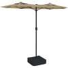 Trädgårdsparasoll dubbelt med LEDs taupe 316x240 cm vidaXL – miniatyr 2