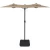 Trädgårdsparasoll dubbelt med LEDs taupe 316x240 cm vidaXL – miniatyr 5