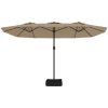 Trädgårdsparasoll dubbelt med LEDs taupe 449x245 cm vidaXL – miniatyr 5