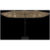 Trädgårdsparasoll dubbelt med LEDs taupe 449x245 cm vidaXL – miniatyr 6
