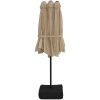 Trädgårdsparasoll dubbelt med LEDs taupe 449x245 cm vidaXL – miniatyr 7