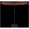 Trädgårdsparasoll dubbelt med LEDs terrakotta 316x240 cm vidaXL – miniatyr 6