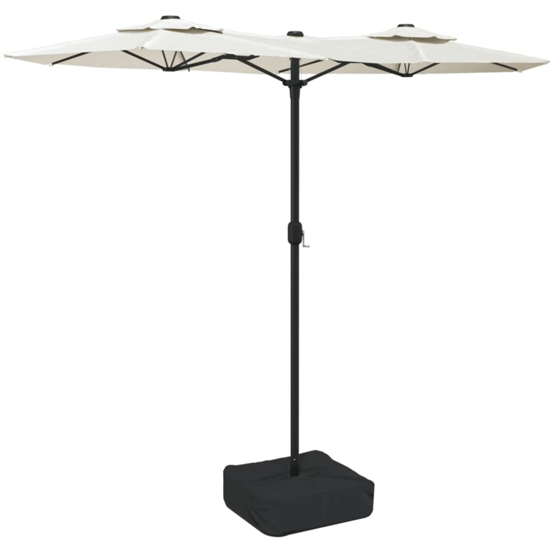 Trädgårdsparasoll dubbelt sandvit 316x240 cm vidaXL – bild 2