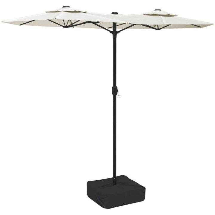 Trädgårdsparasoll dubbelt sandvit 316x240 cm vidaXL – bild 2