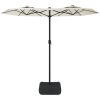 Trädgårdsparasoll dubbelt sandvit 316x240 cm vidaXL – miniatyr 3