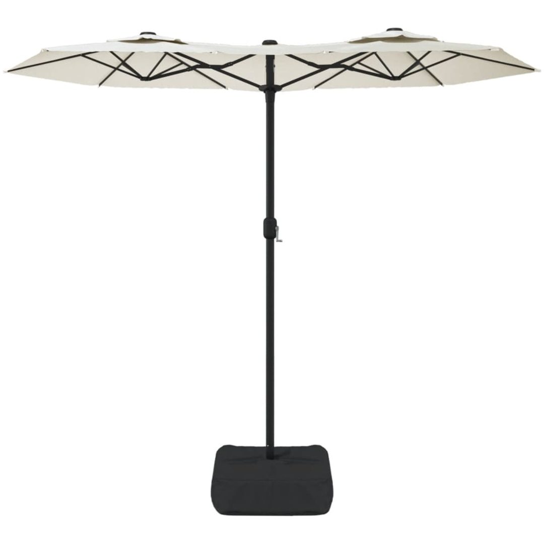 Trädgårdsparasoll dubbelt sandvit 316x240 cm vidaXL – bild 3