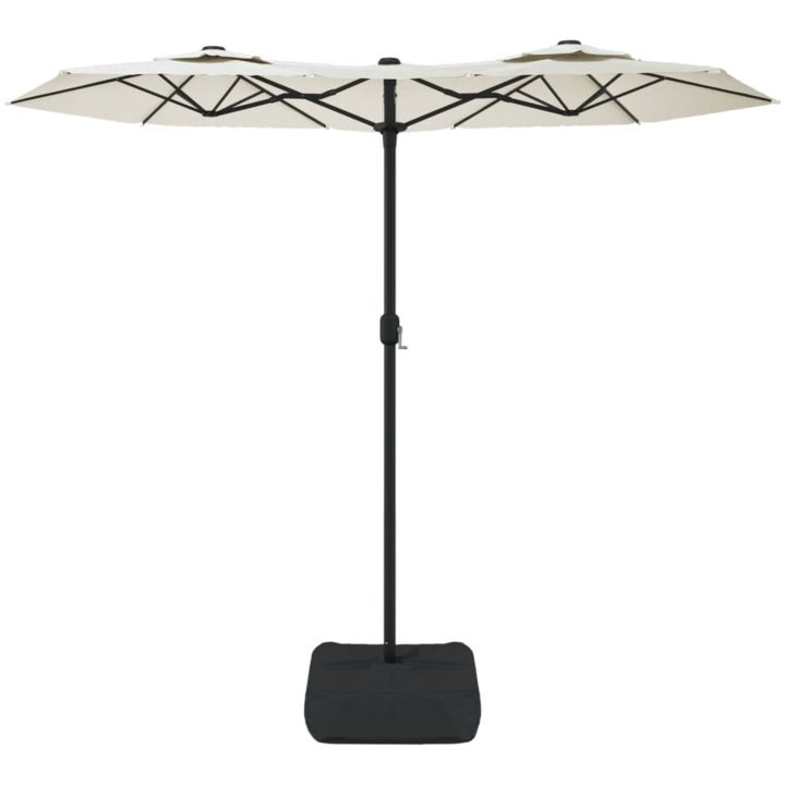 Trädgårdsparasoll dubbelt sandvit 316x240 cm vidaXL – bild 3