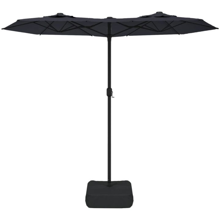 Trädgårdsparasoll dubbelt svart 316x240 cm vidaXL – bild 3