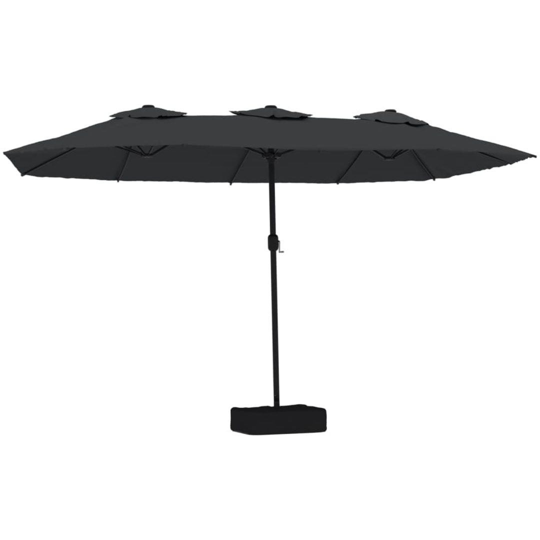 Trädgårdsparasoll dubbelt svart 449x245 cm vidaXL – bild 2