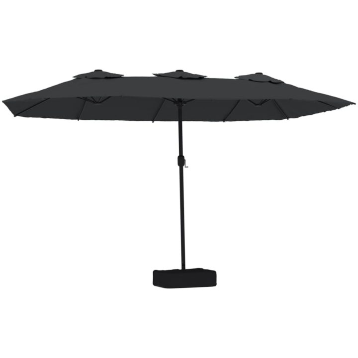 Trädgårdsparasoll dubbelt svart 449x245 cm vidaXL – bild 2