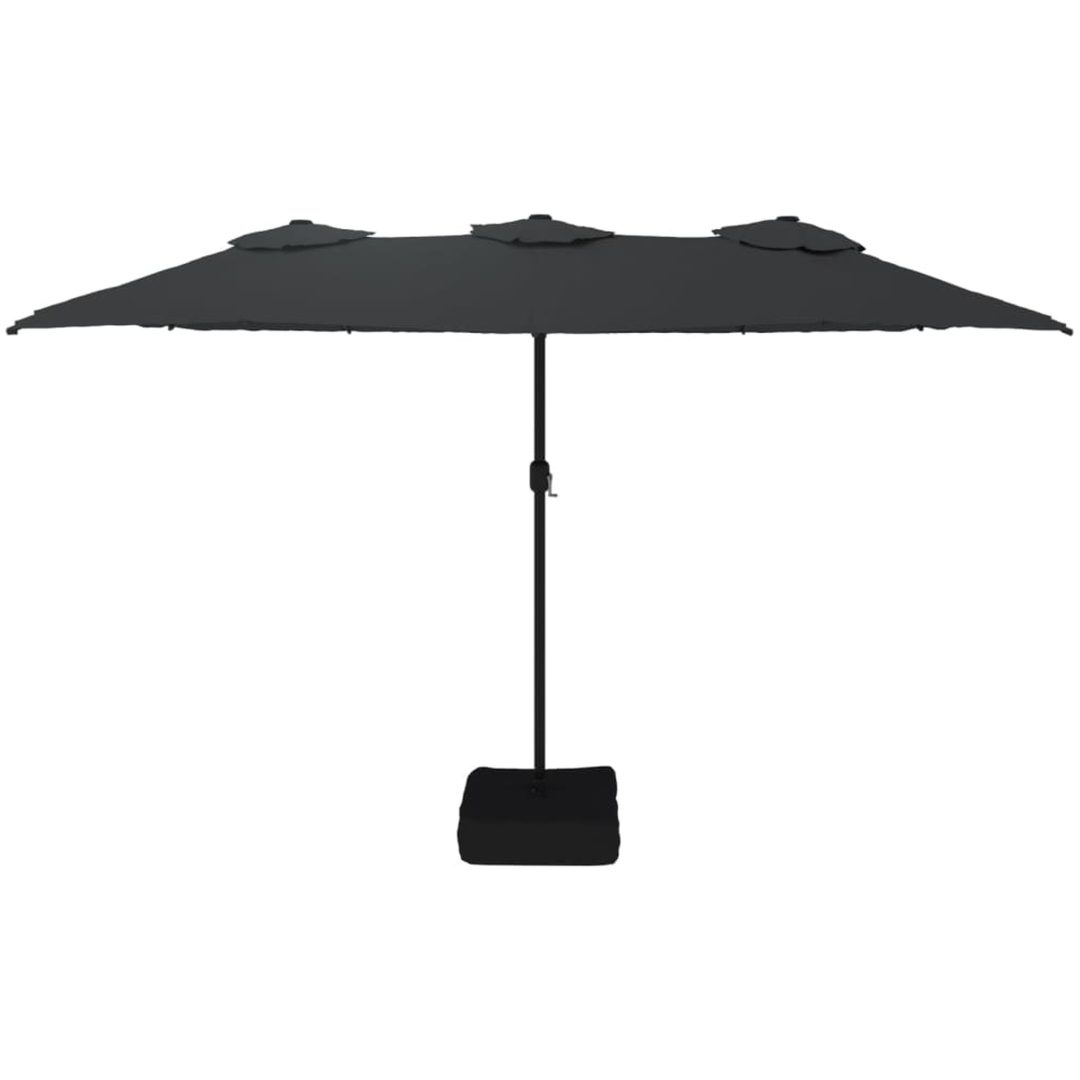 Trädgårdsparasoll dubbelt svart 449x245 cm vidaXL – bild 3