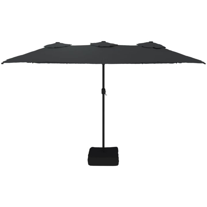 Trädgårdsparasoll dubbelt svart 449x245 cm vidaXL – bild 3