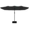 Trädgårdsparasoll dubbelt svart 449x245 cm vidaXL – miniatyr 4