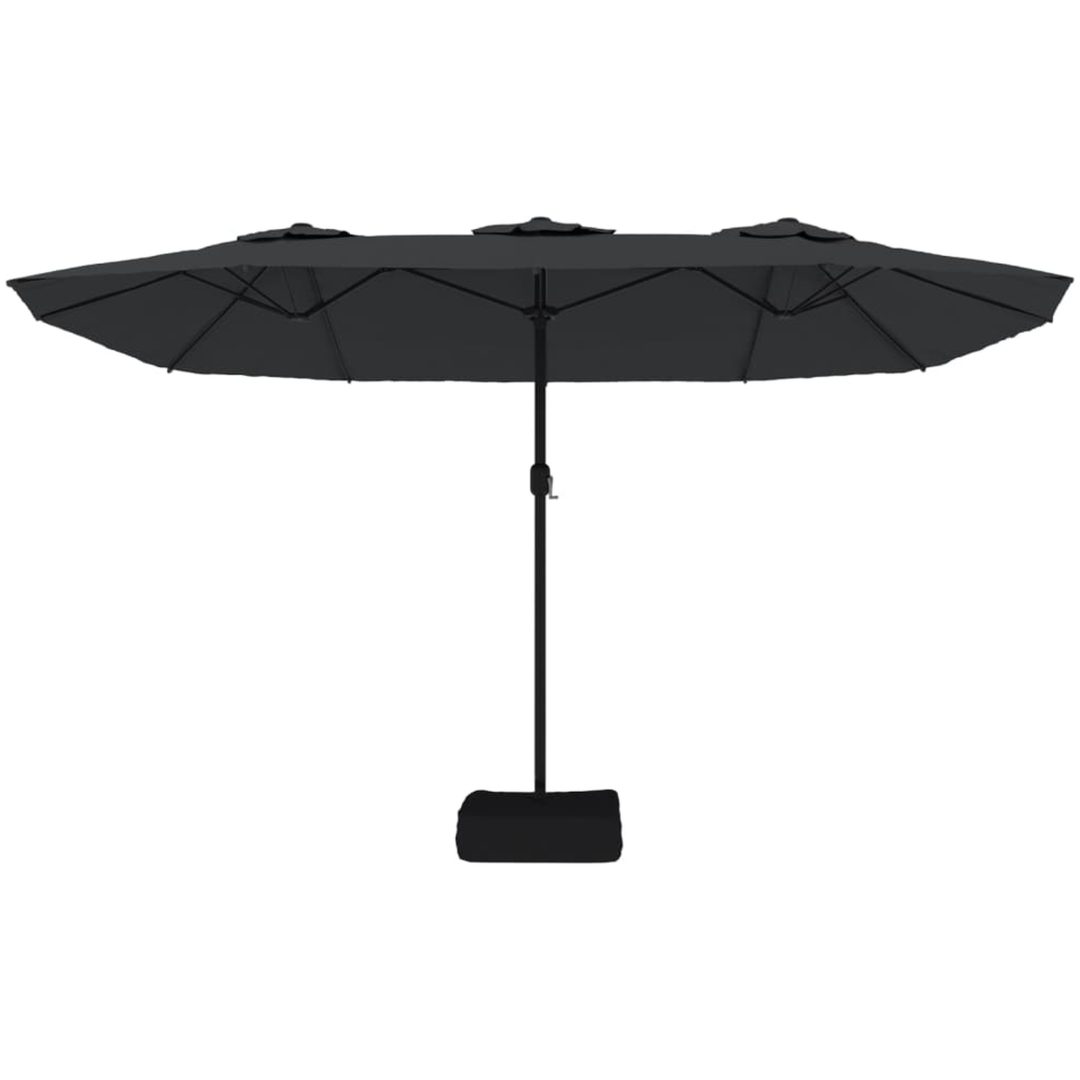 Trädgårdsparasoll dubbelt svart 449x245 cm vidaXL – bild 4