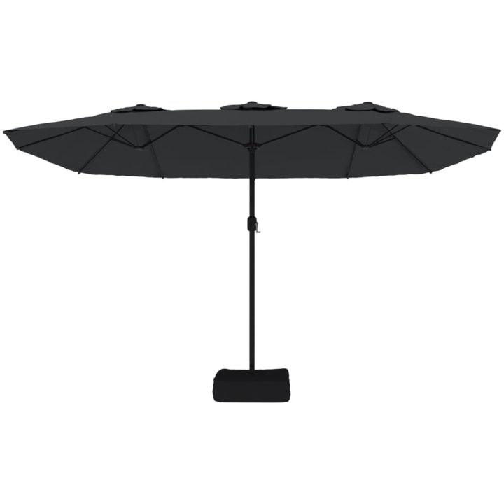 Trädgårdsparasoll dubbelt svart 449x245 cm vidaXL – bild 4
