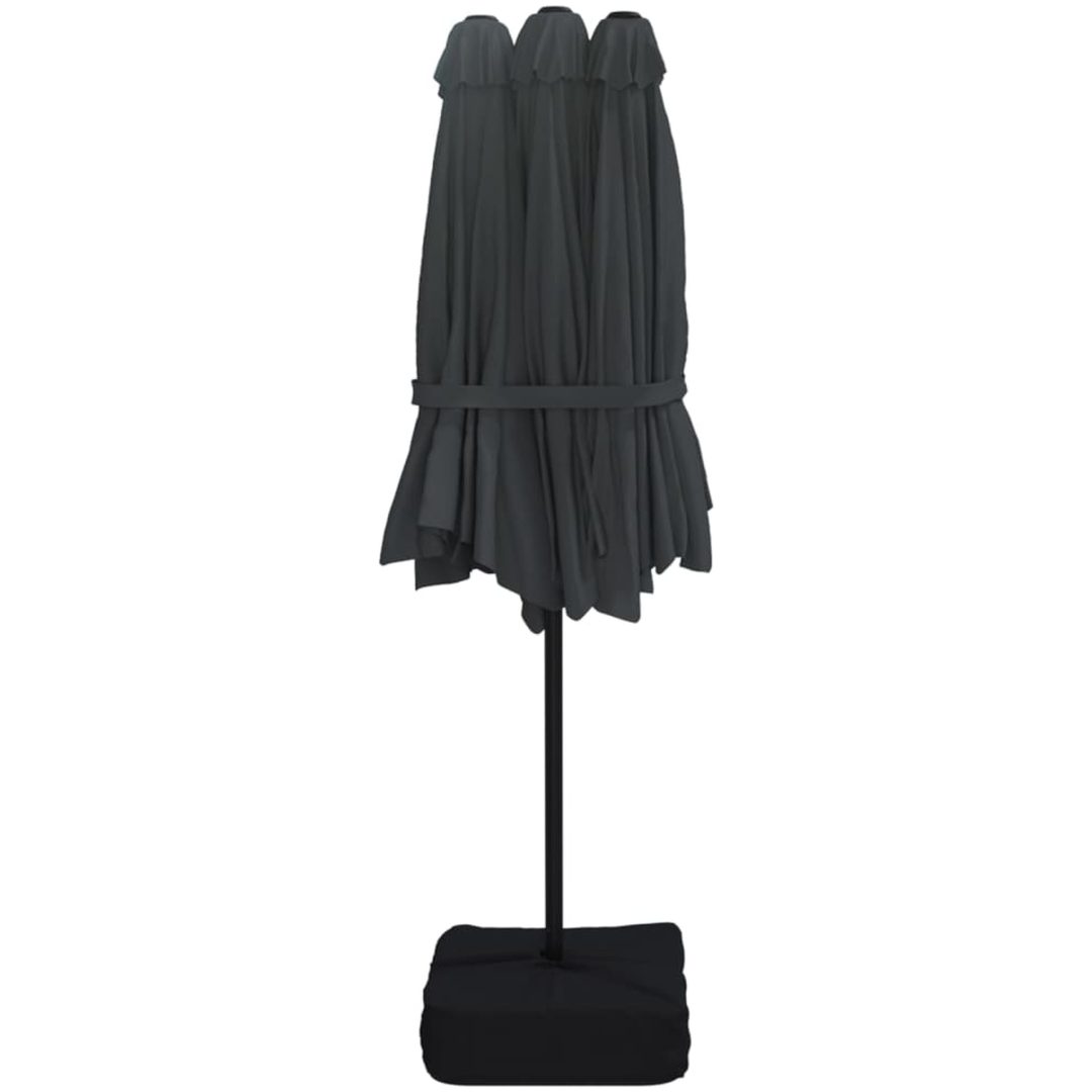 Trädgårdsparasoll dubbelt svart 449x245 cm vidaXL – bild 5